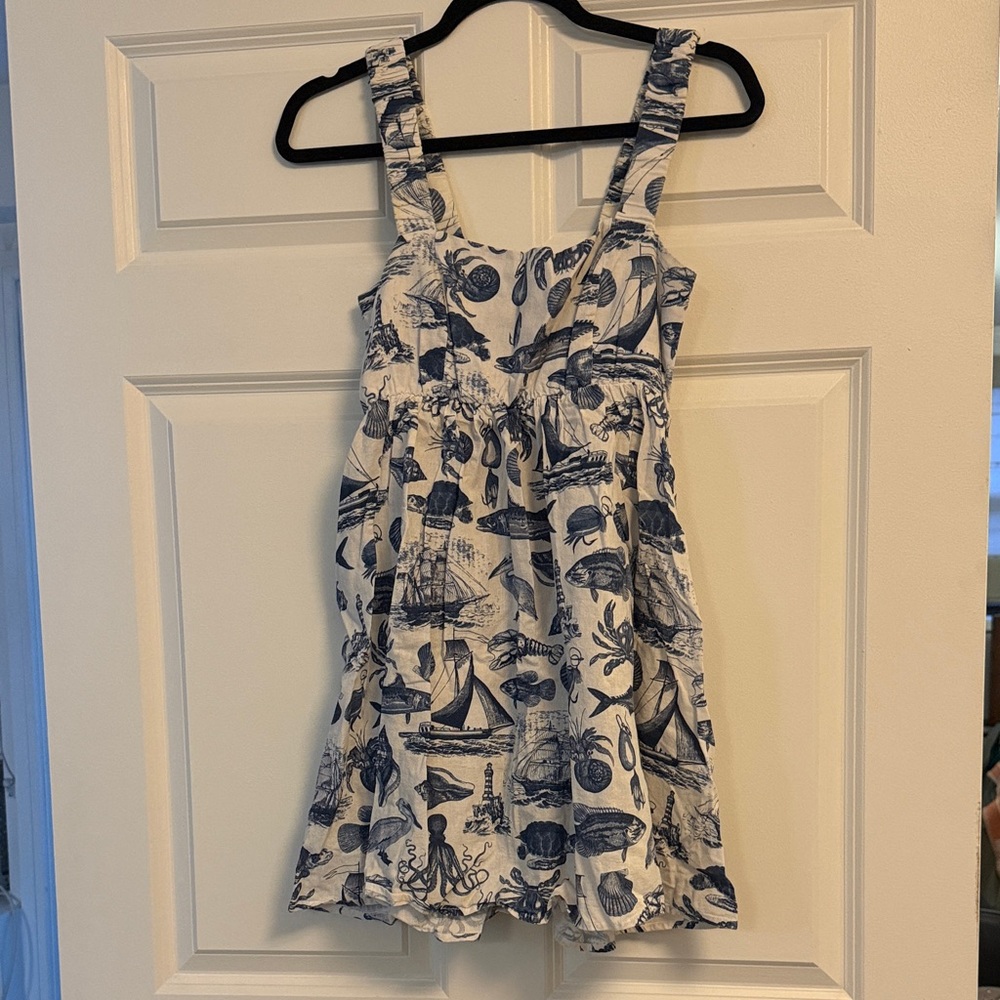 Show Me Your Mumu Nautical Print Dress with Blue and White Design
